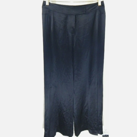 St. John Evening Side Slit Wide Leg Silk Pants - Picture 1 of 5